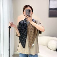 Elegant Color Block Satin Printing Polyester Scarves sku image 87