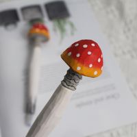 Green Wood Mushroom Series Wooden Stationery Engraving Pen 1pcs main image 3