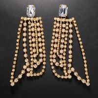 Fashion Tassel Alloy Plating Inlay Rhinestones Women's Drop Earrings 1 Pair sku image 2