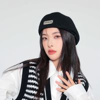 Women's Retro Letter Sewing Beret Hat main image 5