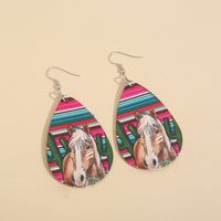 Fashion Water Droplets Pu Leather Women's Earrings 1 Pair main image 4