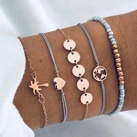Fashion Simple Love Five-pointed Star Moon Combination Bracelet Six-piece Nhgy132568 sku image 4