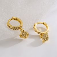 Fashion Planet Copper Gold Plated Zircon Drop Earrings 1 Pair main image 4