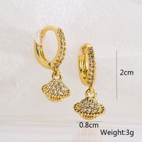 Fashion Planet Copper Gold Plated Zircon Drop Earrings 1 Pair main image 2