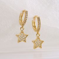 Fashion Star Copper Gold Plated Zircon Earrings 1 Pair main image 4