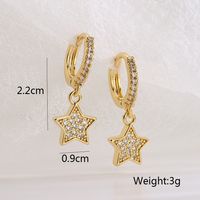 Fashion Star Copper Gold Plated Zircon Earrings 1 Pair main image 3