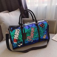 Unisex Fashion Punk Letter Pu Leather Water Repellent Travel Bags sku image 1