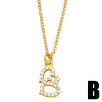 Simple Style Heart Shape Copper Gold Plated Zircon Pendant Necklace 1 Piece main image 4
