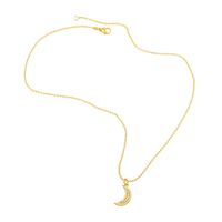 Mode Pentagramm Mond Kupfer Vergoldet Zirkon Halskette Mit Anhänger 1 Stück main image 2