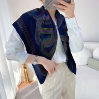 Fashion Multicolor Satin Printing Silk Scarves sku image 4