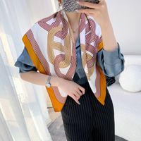 Fashion Multicolor Satin Printing Silk Scarves sku image 5