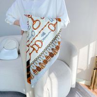 Fashion Multicolor Satin Printing Silk Scarves sku image 1