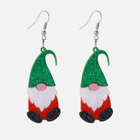1 Pair Cute Santa Claus Irregular Arylic Drop Earrings main image 2