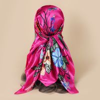 Elegant Flower Satin Printing Silk Scarves sku image 11