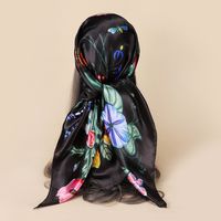 Elegant Flower Satin Printing Silk Scarves sku image 9