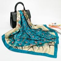 Fashion Peacock Satin Printing Silk Scarves sku image 10