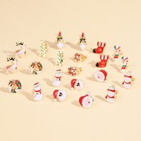 Cute Christmas Tree Santa Claus Snowman Alloy Enamel Women's Earrings 11 Pairs main image 5
