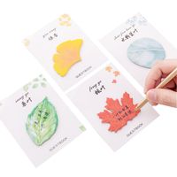 Small Fresh Creative Student Message Simulation Leaf Sticky Note main image 5
