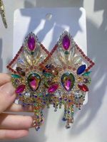 Moda Borla Aleación Embutido Diamantes De Imitación Mujeres Pendientes De Gota 1 Par sku image 3