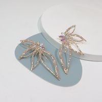 Fashion Leaf Alloy Inlay Rhinestones Women's Drop Earrings 1 Pair sku image 3