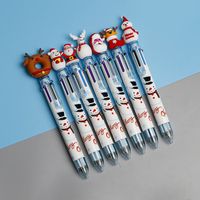 Christmas Gift Christmas Tree Reindeer Cute Cartoon 6 Colors Press Ballpoint Pen Style Random sku image 4