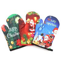 Modern Style Santa Claus Polyester Heat Resistant Gloves main image 2