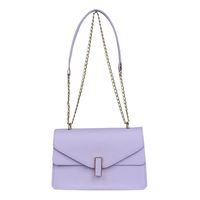 Women's Small Pu Leather Solid Color Streetwear Square Lock Clasp Crossbody Bag sku image 5