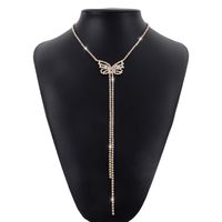 Fashion Butterfly Alloy Plating Rhinestones Women's Pendant Necklace main image 3