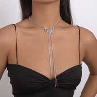 Moda Mariposa Aleación Enchapado Diamantes De Imitación Mujeres Collar Colgante main image 1