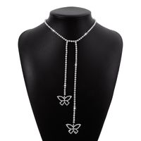 Sweet Butterfly Alloy Plating Rhinestones Women's Pendant Necklace main image 5