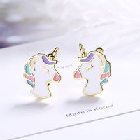 Fashion Unicorn Copper Epoxy Ear Studs 1 Pair main image 1