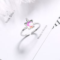 Fashion Unicorn Copper Inlay Artificial Gemstones Rings 1 Piece main image 3