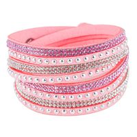 Mode Couleur Unie Flanelle Incruster Pierres Précieuses Artificielles Femmes Bracelets 1 Pièce sku image 5