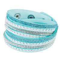 Mode Couleur Unie Flanelle Incruster Pierres Précieuses Artificielles Femmes Bracelets 1 Pièce sku image 13