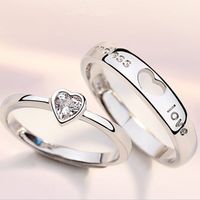Simple Style Heart Shape Copper Inlay Artificial Gemstones Rings 1 Piece main image 1