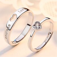Simple Style Heart Shape Copper Inlay Artificial Gemstones Rings 1 Piece main image 2