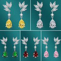 Fashion Water Droplets Copper Inlay Zircon Drop Earrings 1 Pair main image 1