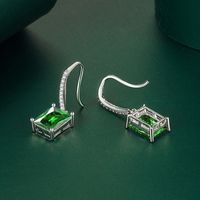Fashion Square Copper Plating Inlay Zircon Drop Earrings 1 Pair main image 3