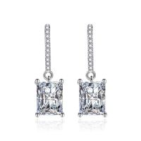Fashion Square Copper Plating Inlay Zircon Drop Earrings 1 Pair sku image 1