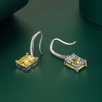 Fashion Square Copper Plating Inlay Zircon Drop Earrings 1 Pair main image 2