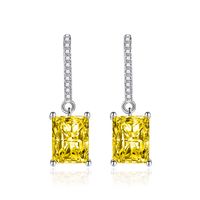 Fashion Square Copper Plating Inlay Zircon Drop Earrings 1 Pair sku image 2