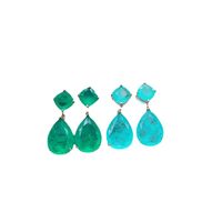 Retro Geometric Artificial Gemstones Women's Drop Earrings 1 Pair main image 4
