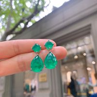 Retro Geometric Artificial Gemstones Women's Drop Earrings 1 Pair main image 2