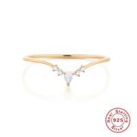 Fashion Round Square Oval Sterling Silver Inlay Zircon Rings 1 Piece sku image 2
