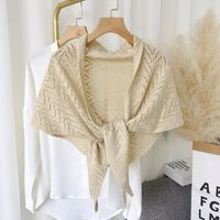 Women's Sweet Solid Color Knit Hollow Out Shawls sku image 4