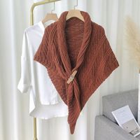 Women's Elegant Solid Color Knit Knitted Shawls sku image 5