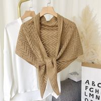 Women's Sweet Solid Color Knit Hollow Out Shawls sku image 3