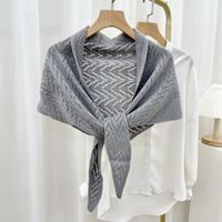 Women's Sweet Solid Color Knit Hollow Out Shawls sku image 7