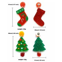 Cartoon Style Christmas Tree Christmas Socks Arylic Printing Women's Earrings 1 Pair main image 4