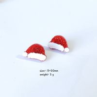 Cartoon Style Christmas Hat Christmas Socks Wood Women's Ear Studs 1 Pair sku image 5